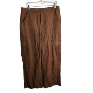 Daisy Street NWT Chestnut Brown Super Wide Leg High Rise Cargo Pants Size XL